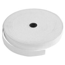 Kuminauhat, valkoinen, Lev: 20 mm, 25 m/ 1 rll
