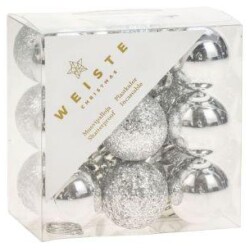 Joulupallot 18 kpl/pkt hopea