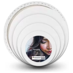 Maalauspohja pyorea 25cm 280g 100% puuvillaa