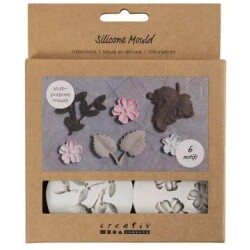 Silikonimuotti kukat ja lehdet 4 Kpl, Lehdet Ja Kukat, Kork. 0,5 cm, Pit. 1,8-4,5 cm