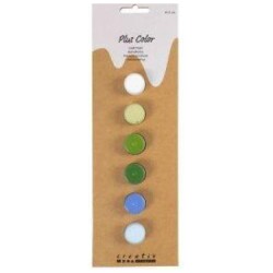 Plus Color -askartelumaali 6 Pkk, 5 ml, Vihrea/sinisavyt