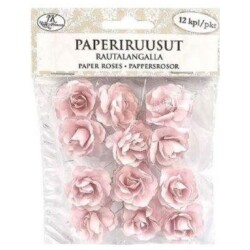 Paperiruusut vanha rosa 12kpl