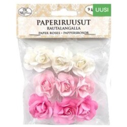 Paperiruusut pinkkilajitelma 9kpl