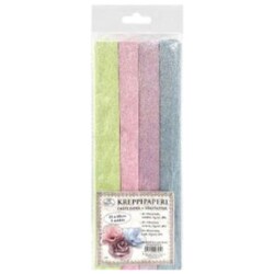 Kreppipaperi helmiainen pastellilajitelma 4rll