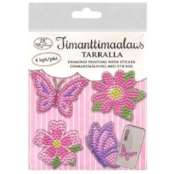 Timanttimaalaustarra Perhoset ja kukat 4kpl