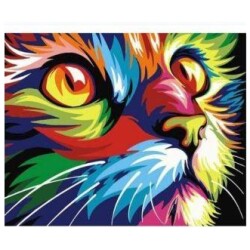 Numeromaalaus Kehyst. Feline Pop Art