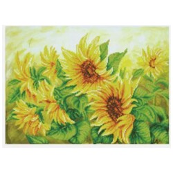 Diamond Dottz designs Facet Art Kit Design size:57x41cm Fabric Size:65x49cm Hazy Daze Sunflowers