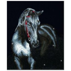Diamond Dottz designs Facet Art Kit Design size:42x53cm Fabric Size:49,5x61cm Midnight Stallion