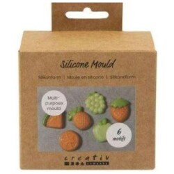 Silikonimuotti 1 Pkk, 6 Kpl, Hedelma, Kork. 1,8 cm, Pit. 4,5-6 cm