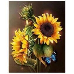 Timanttimaalaus 40x50cm Auringonkukat