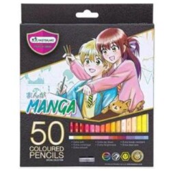 Varikynat Manga-savyt 50kpl Kirkkaat varit ja kestavat terat+teroitin