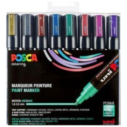 UNI POSCA Marker 8kpl PC-5M 1,8-2,5mm metallivarit Metallivarit