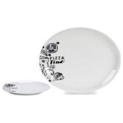 Pizzalautanen 30cm Valkoinen posliini Konepesu