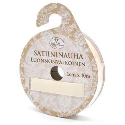 Satiininauha luonnonvalk. 1cmx10m