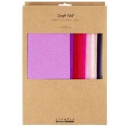 Askarteluhuopa 10 kpl/ 1 pkt, A4, arkki 210x297 mm, paksuus 2 mm, lila/pinkki savyt