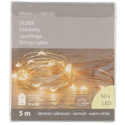 Paristovalot Silver lammin valkoinen 5 m TT