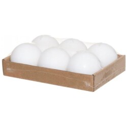 Polar pallokynttila 6 kpl0 valkoinen 6cm