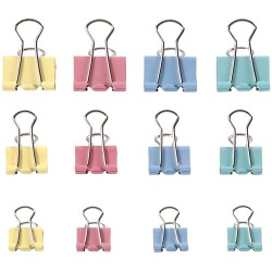 Paperiliittimet pastelli, 15-19-25mm,30kpl