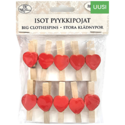 Isot pyykkipojat Sydan punainen 10kpl
