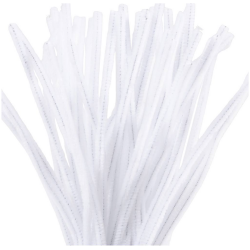 Askartelupunos valkoinen 50 kpl/ 1 pkt, Pit. 30 cm, paksuus 6 mm, valkoinen