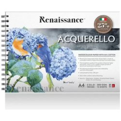 Akvarellilehtio A4, 25% puuvillaa, 300 g