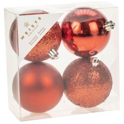 Weiste joulupallo 8 cm 4 kpl