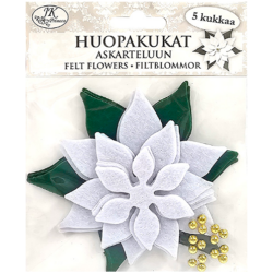 Huopakukat Joulutahti valkoinen 5kpl