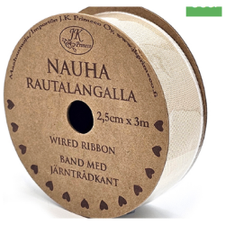 Nauha rautalangalla beige 2,5cmx3m