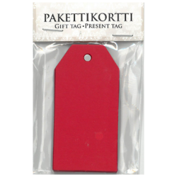 Pakettikortti punainen 4x8cm 20kpl