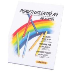 Piirustuslehtio A4 sateenkaari A4 80lehtea 100gsm