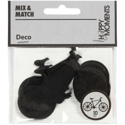 kartonkikuvio Polkupyora Vahvasta kartongista stanssattu siluettikuva. Mukana 3D-tarratyynyt