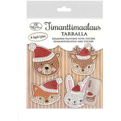 Timanttimaalaustarra Jouluelaimet 4kpl