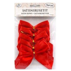 Satiinirusetti iso punainen 5kpl