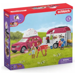 Schleich Horse Club Auto ja hevosenkuljetusvaunu 42535