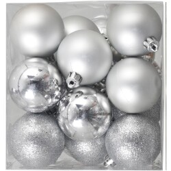 Joulukuusenpallot hopea 6cm 20kpl