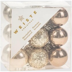 Weiste joulupallot 18kpl/pkt shamppanja