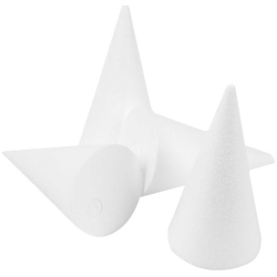 Styrox-kartio Kork. 14,5 cm, halk. 6 cm, valkoinen Kork. 14,5 cm, halk. 6 cm, valkoinen