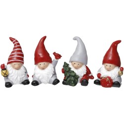 Koriste joulupukkeja 6,5cm, 4 erilaista