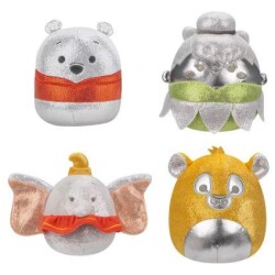 Squishmallows 13cm Disney 100 4-pack Disney 100-pakkaus sisaltaa Helina keiju, Dumbo,Simba ja Nalle Puh
