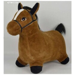 KREA Pomppuhevonen pehmopaallisella, ruskea