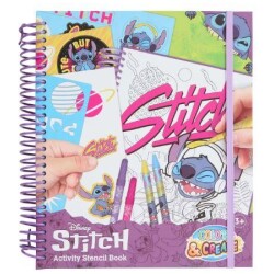 Stitch - Aktiviteettivarityskirja, 2 sapluunaa, 6 varikynaa, ika 3+