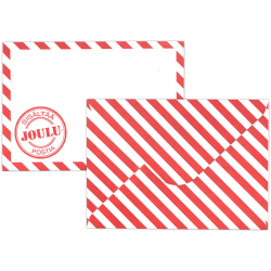 Kirjekuori C6 Joululeimasin punainen raita 10kpl