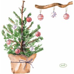 Lautasliina Tree and Baubles 24x24 cm