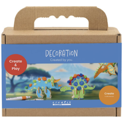 Askartelusetti Mini Koristelu 1 pkt, Dinosaurus, punainen, sininen, vihrea, oranssi