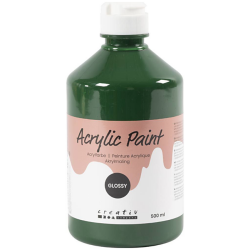 Akryylimaali Kiiltava 500 ml/ 1 pll, tummanvihrea 500 ml/ 1 pll, tummanvihrea
