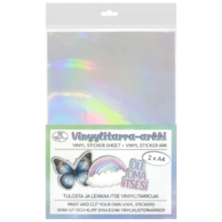 Vinyylitarra A4 hologrammi hopea 2ark