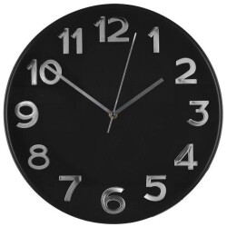 4Living Seinakello Reims musta/hopea 30 cm
