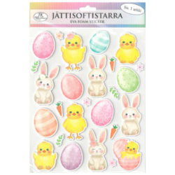 Jattisoftistarra-arkki Paasiainen Arkin koko on n. 25cm x 20,5cm ja tarran paksuus 2mm.