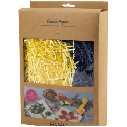 Paperisilppu 2x50 g/ 1 pkt, Pit. 25-30 cm, Lev: 3 mm, tummansininen, keltainen 2x50 g/ 1 pkt, Pit. 25-30 cm, Lev: 3 mm,