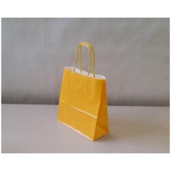 Paperikassi keltainen helmiasvari 34x25,5x11cm